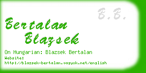 bertalan blazsek business card